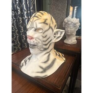 Halloween Cosplay White Tiger Silicone High Simulation Mischief Props Quality